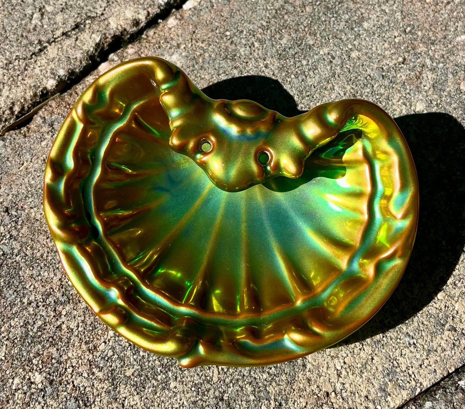 Zsolnay (Hungary) Eosin Shell Trinket Dish - 6