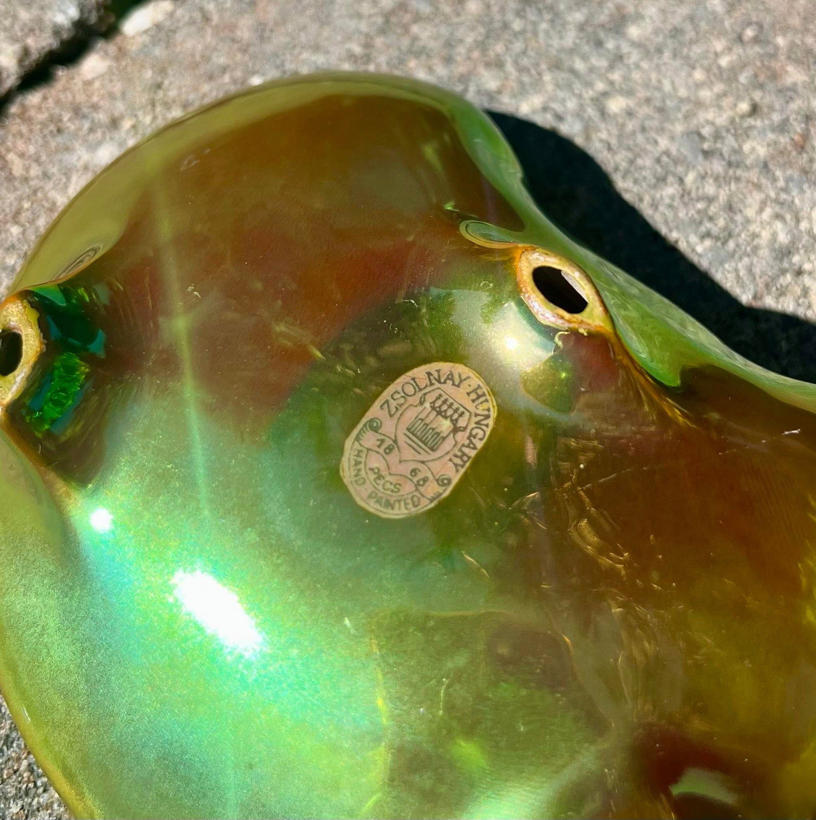 Zsolnay (Hungary) Eosin Shell Trinket Dish - 8
