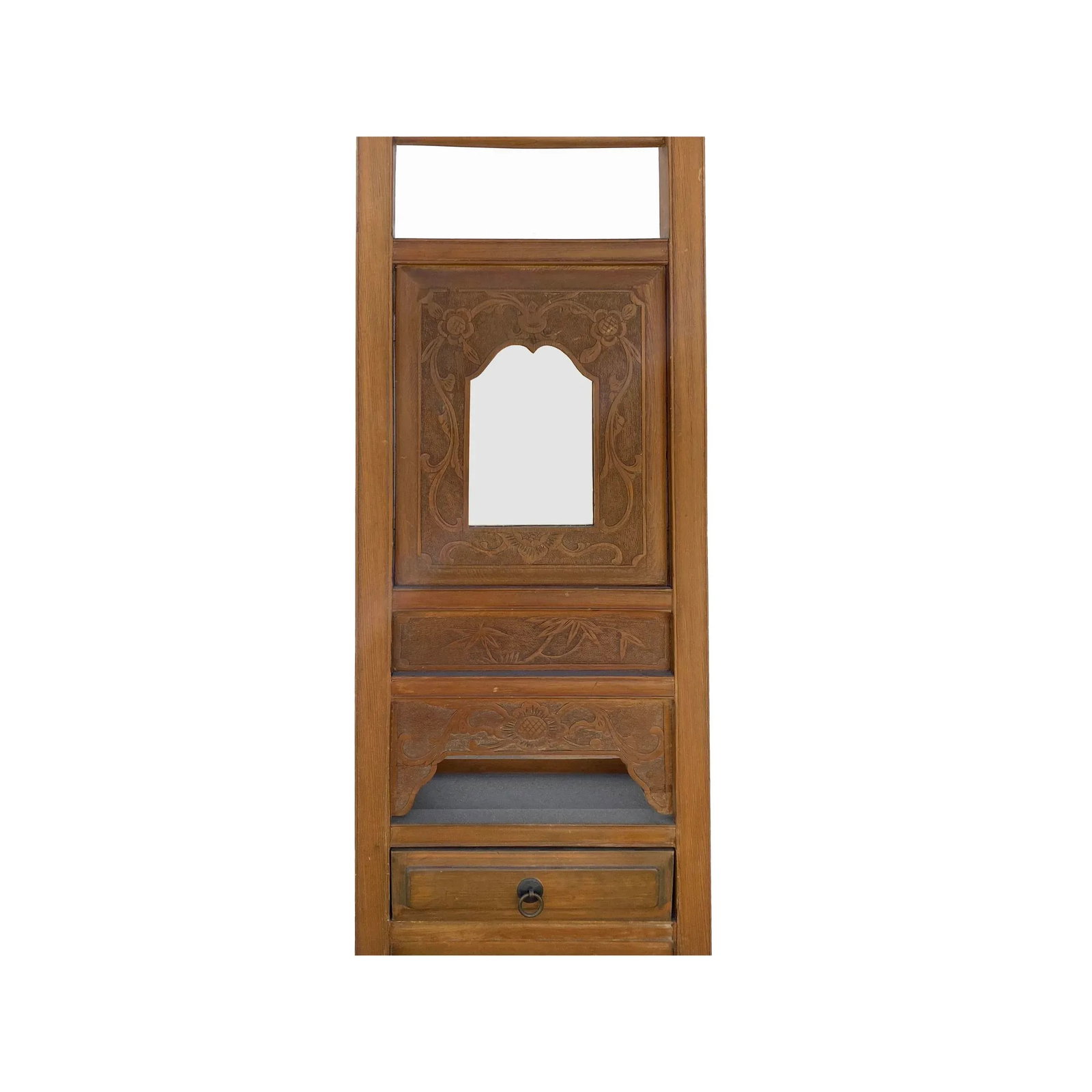 Chinese Oriental Wood Carving Cloth Rack Panel Wash Basin Stand - 2