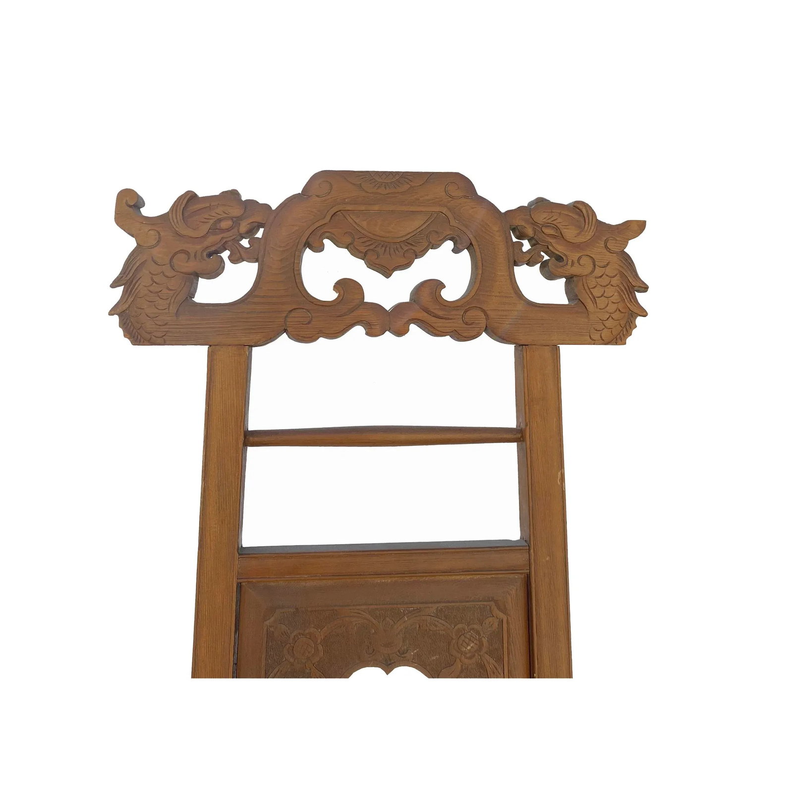 Chinese Oriental Wood Carving Cloth Rack Panel Wash Basin Stand - 3