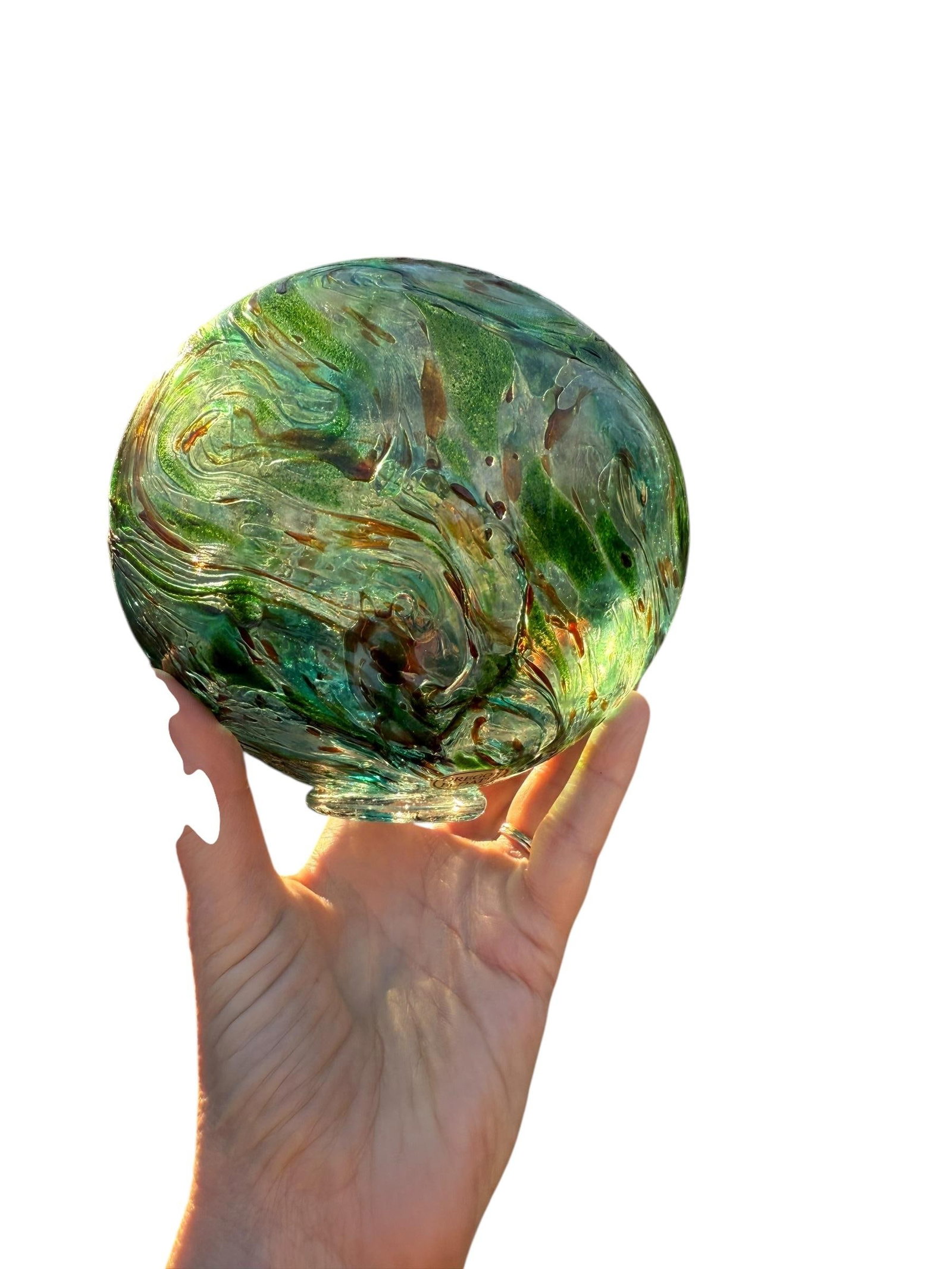 Vintage Glass Decor Fishing Floats Balls With 2001 Custom Art Glass Oregon Float Set of 5 - 3