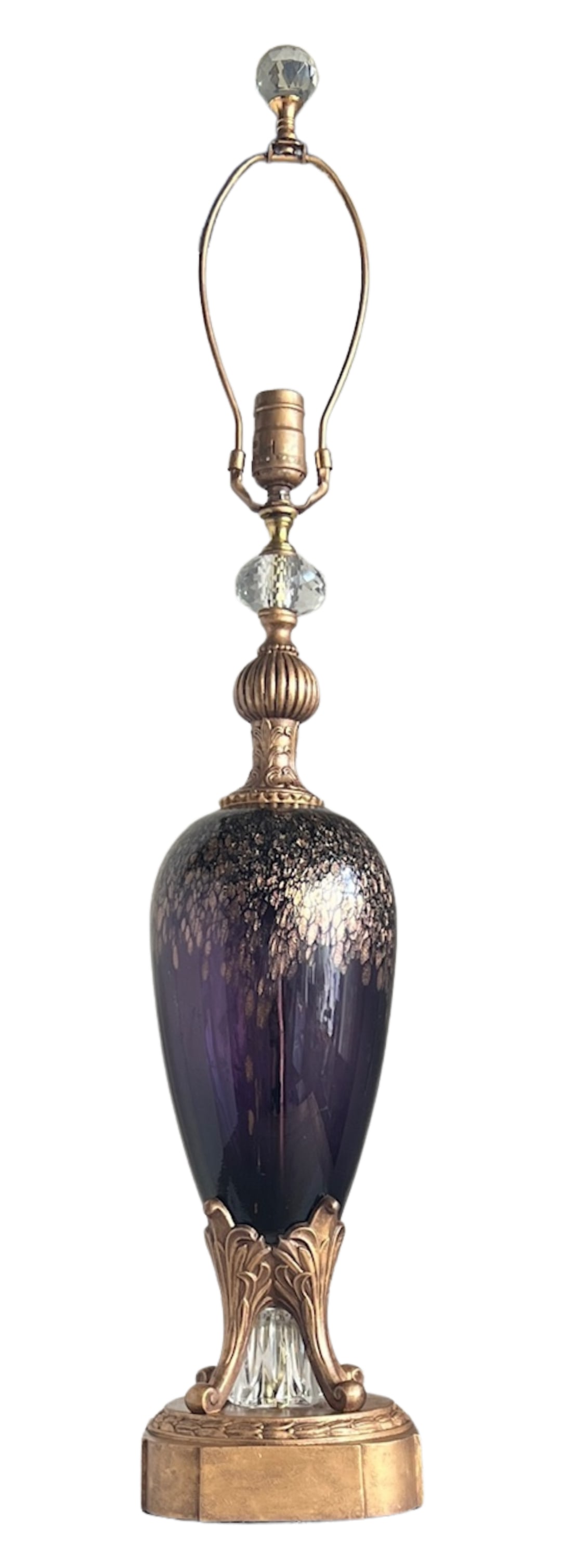 Murano Art Glass Amethyst Aventurine Gold Table Lamp - 9