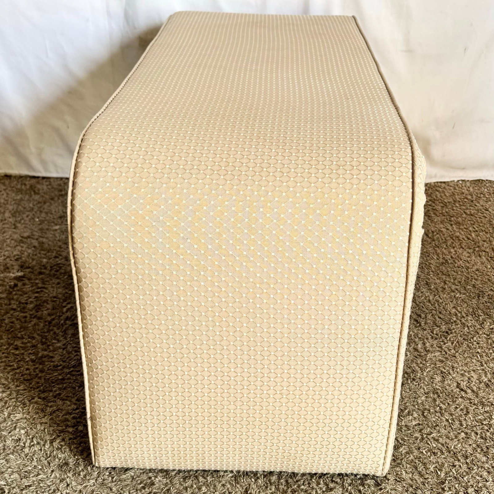 Vintage Postmodern Waterfall Fabric Bench - 3