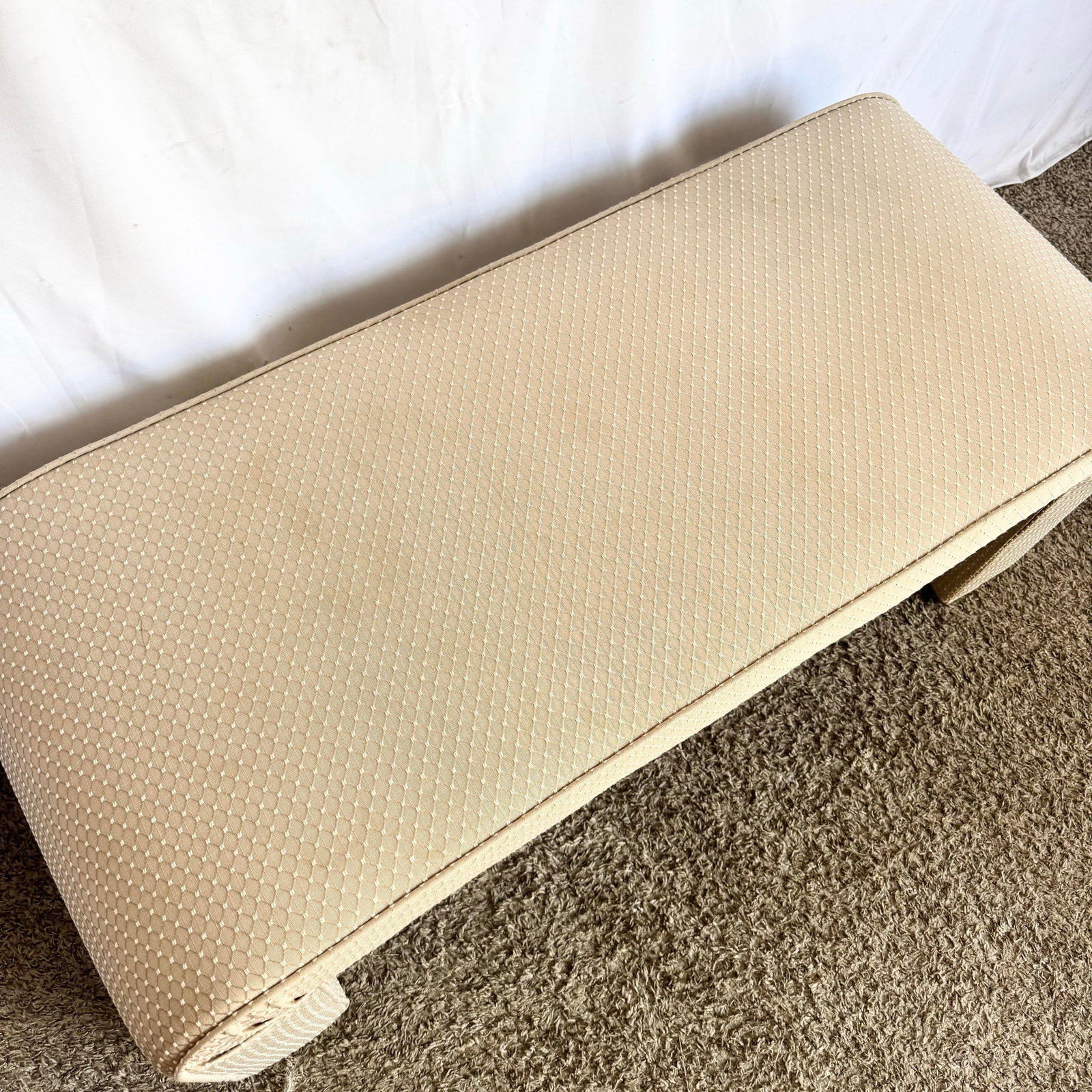 Vintage Postmodern Waterfall Fabric Bench - 4