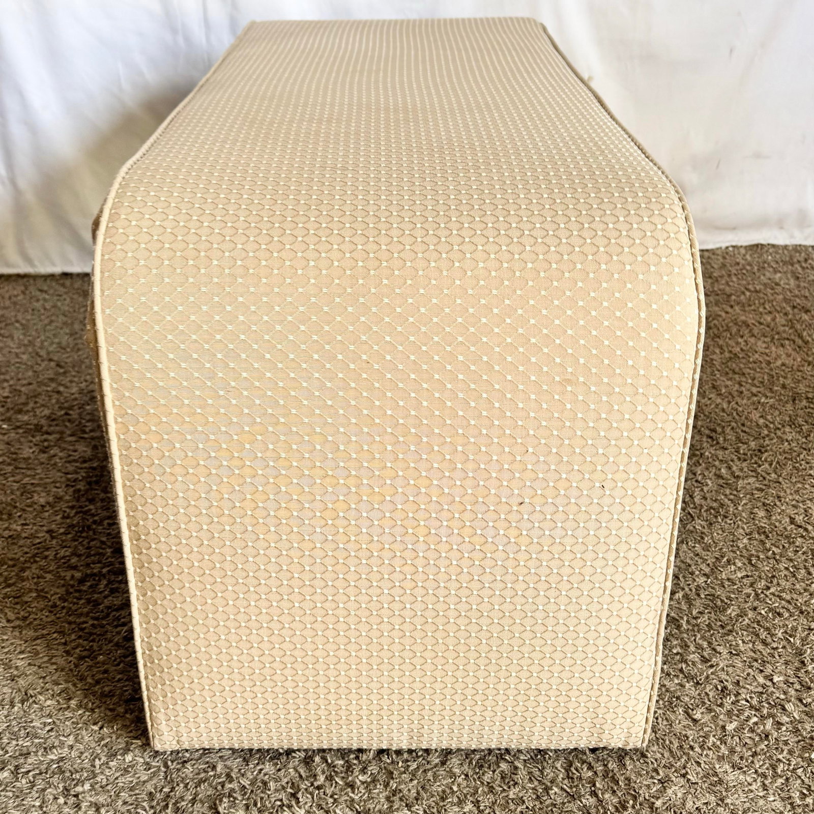 Vintage Postmodern Waterfall Fabric Bench - 5
