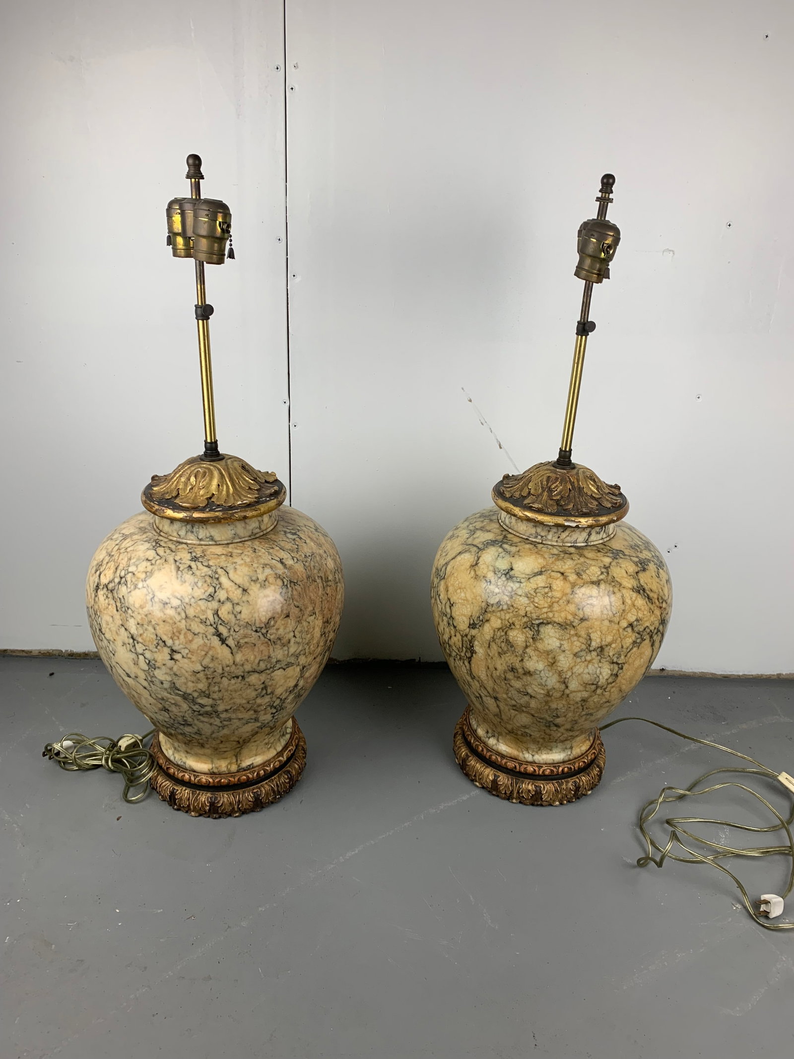 Vintage Onyx Table Lamps, Set of 2 - 8