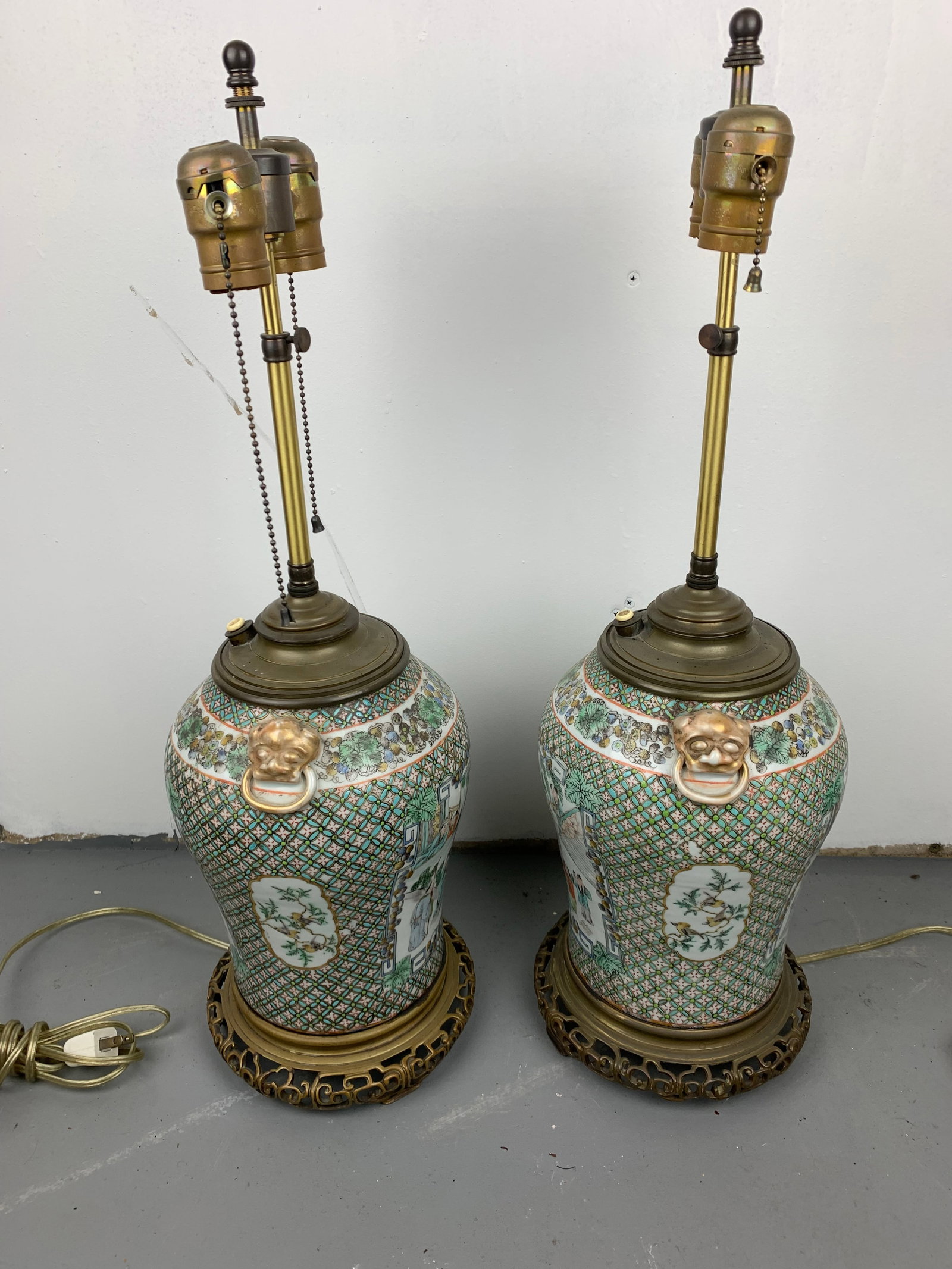 Antique Chinese Table Lamps, Set of 2 - 9