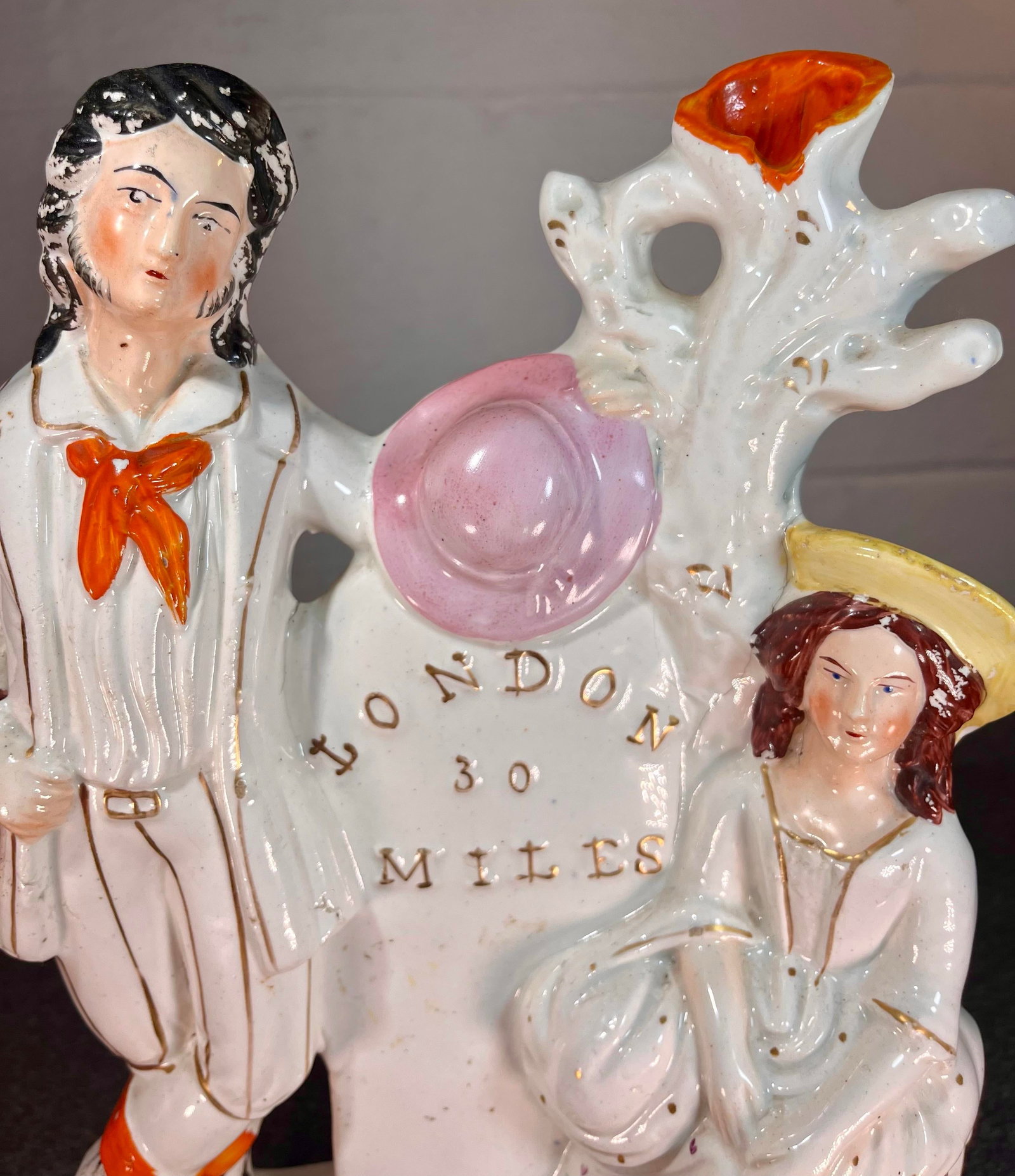 Antique Staffordshire Figure 30 Miles to London - 2