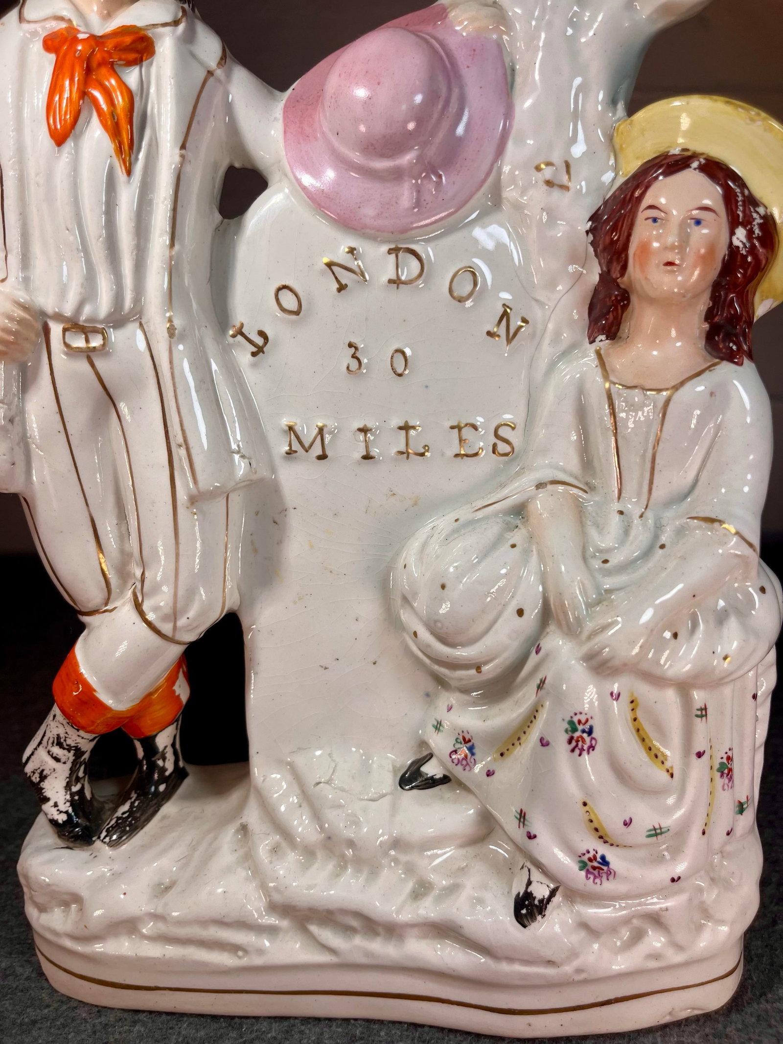 Antique Staffordshire Figure 30 Miles to London - 3