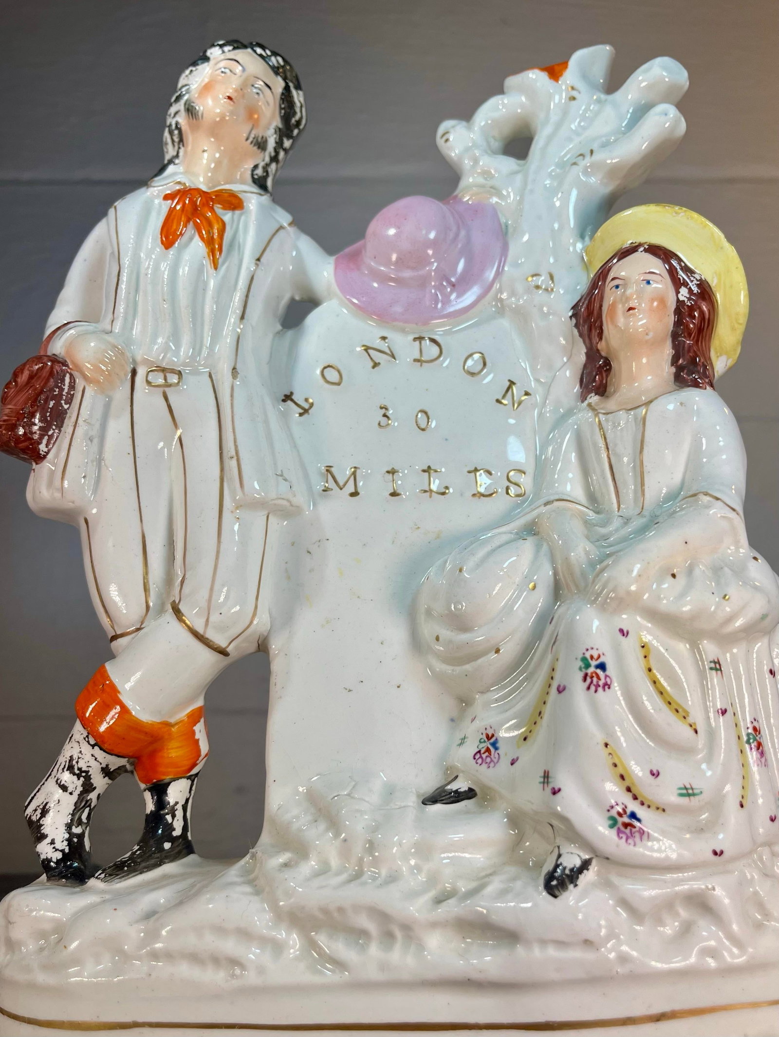 Antique Staffordshire Figure 30 Miles to London - 4
