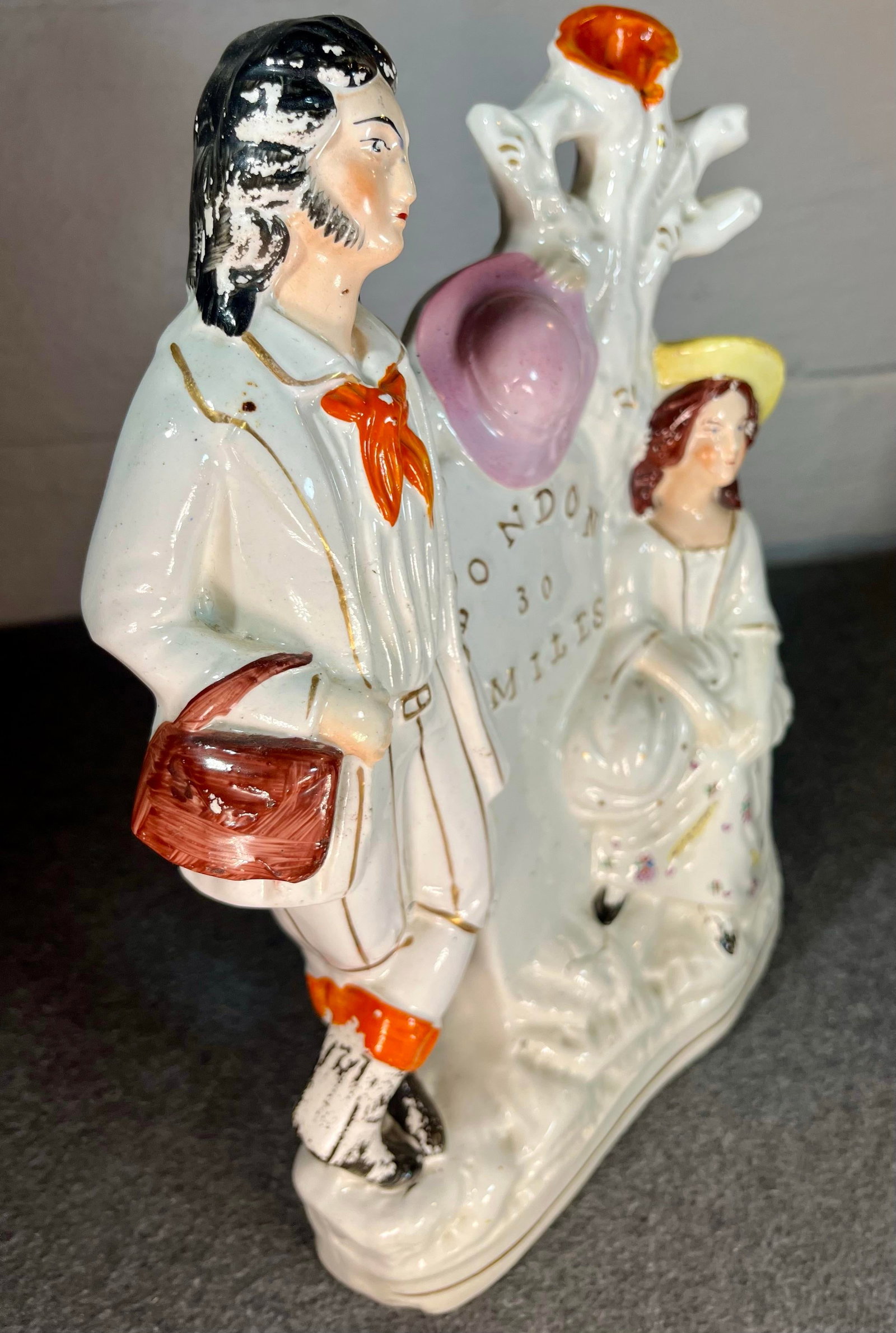 Antique Staffordshire Figure 30 Miles to London - 7