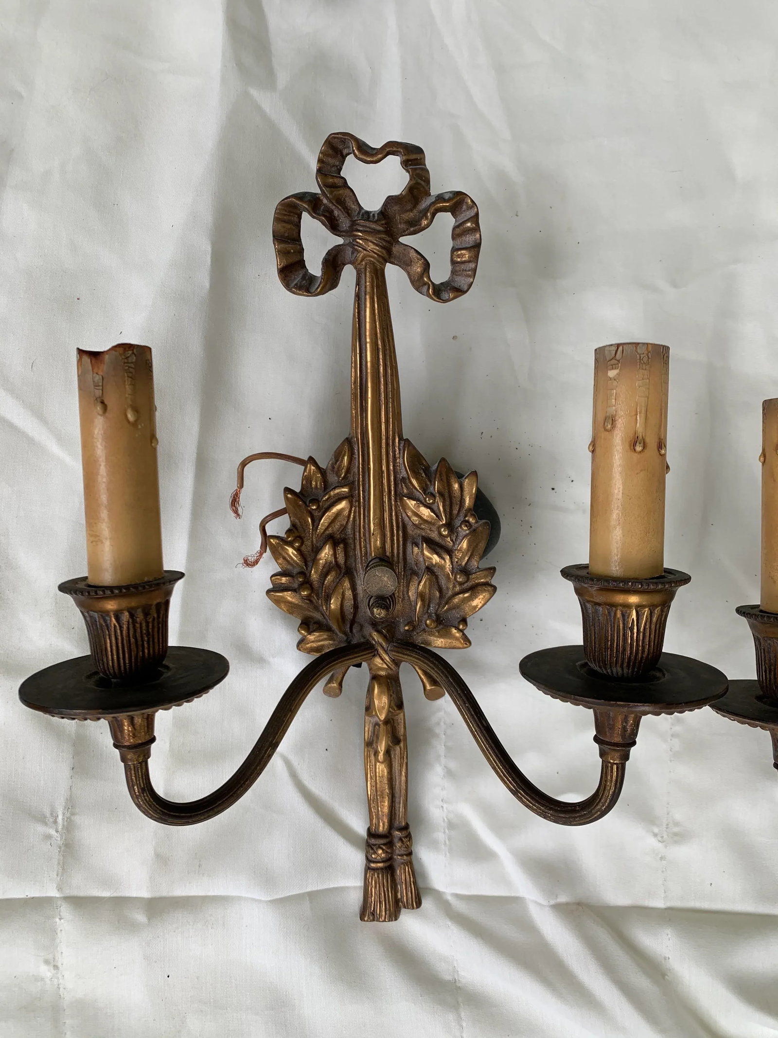 Vintage Early 20th Century Italian Brass Sconces - a Pair - 6