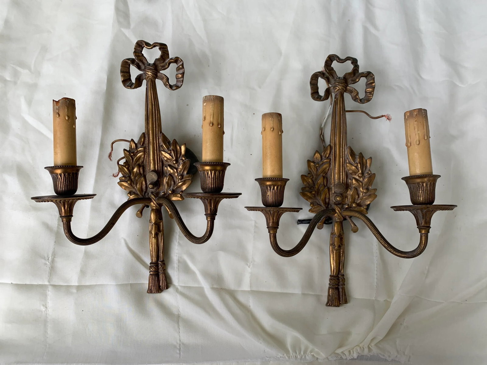 Vintage Early 20th Century Italian Brass Sconces - a Pair - 9