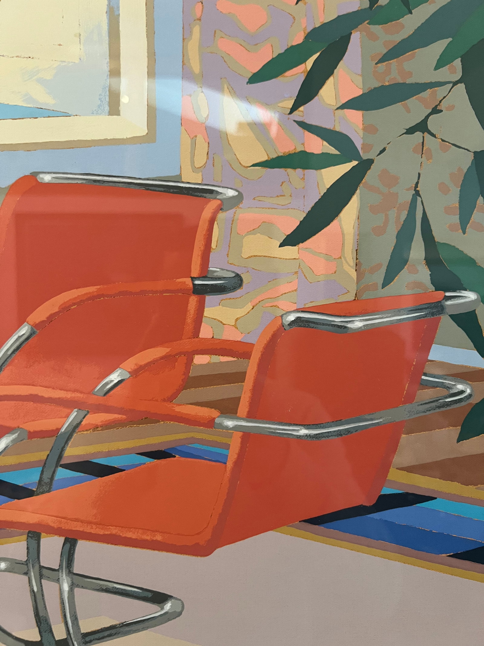 Max Hayslette Signed Vintage Serigraph "Interior With Mies" – Modernist Interior With Mies Cha - 6