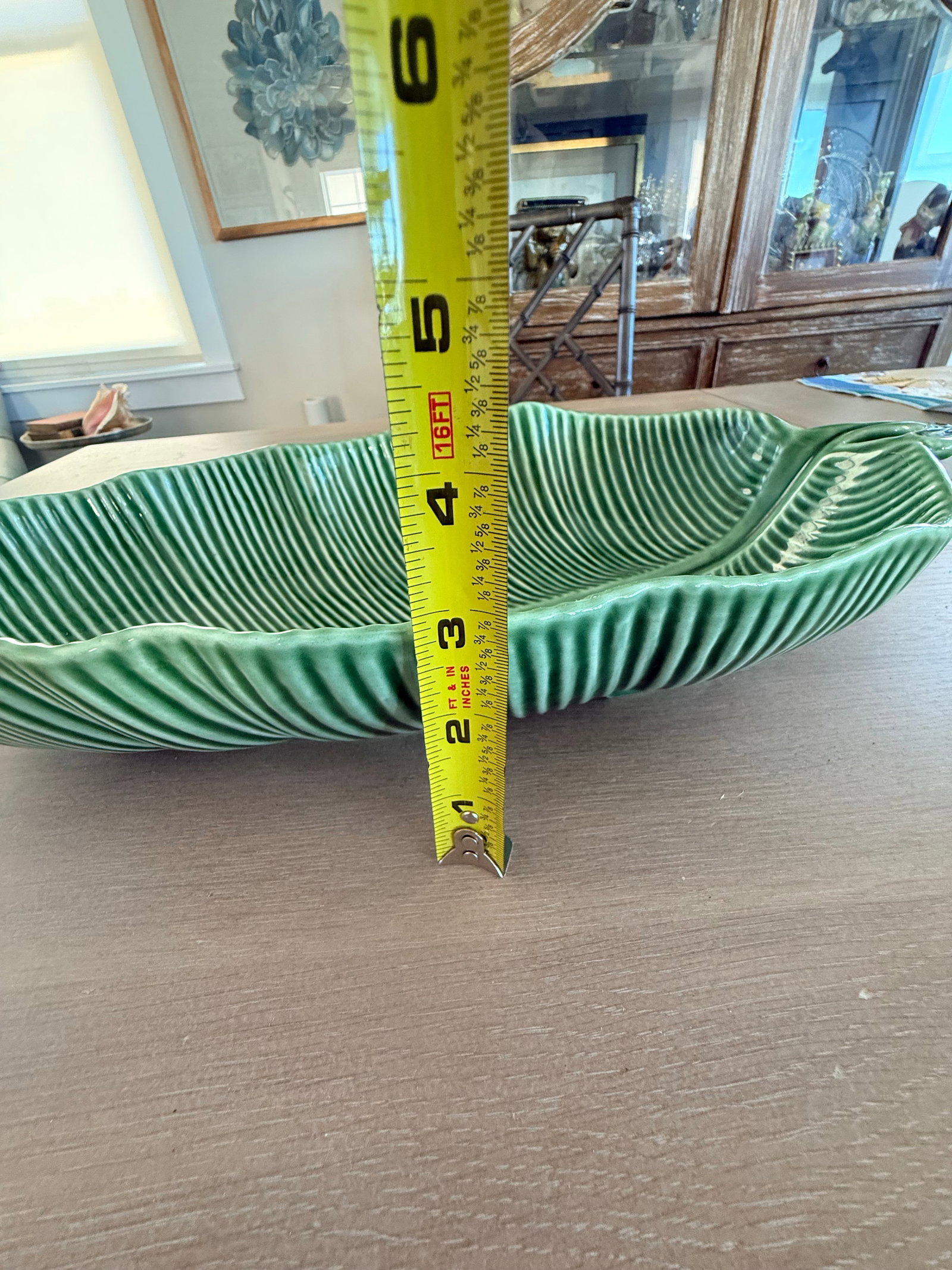 Large Vintage Bordallo Pinheiro Leaf Bowl - 6