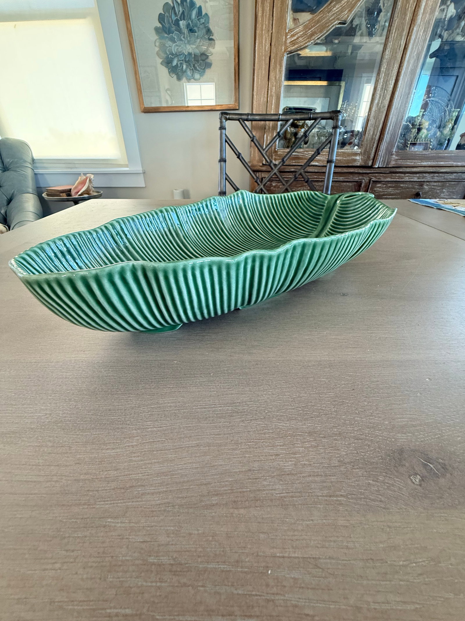 Large Vintage Bordallo Pinheiro Leaf Bowl - 8