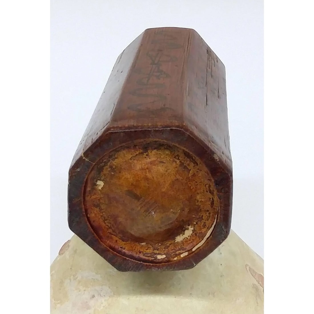 Bamboo Octagon Shaped Chinese Scholar Brush Holder - 11