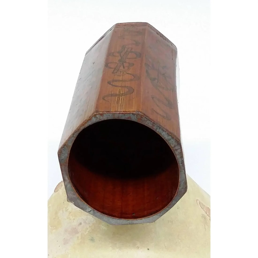 Bamboo Octagon Shaped Chinese Scholar Brush Holder - 3