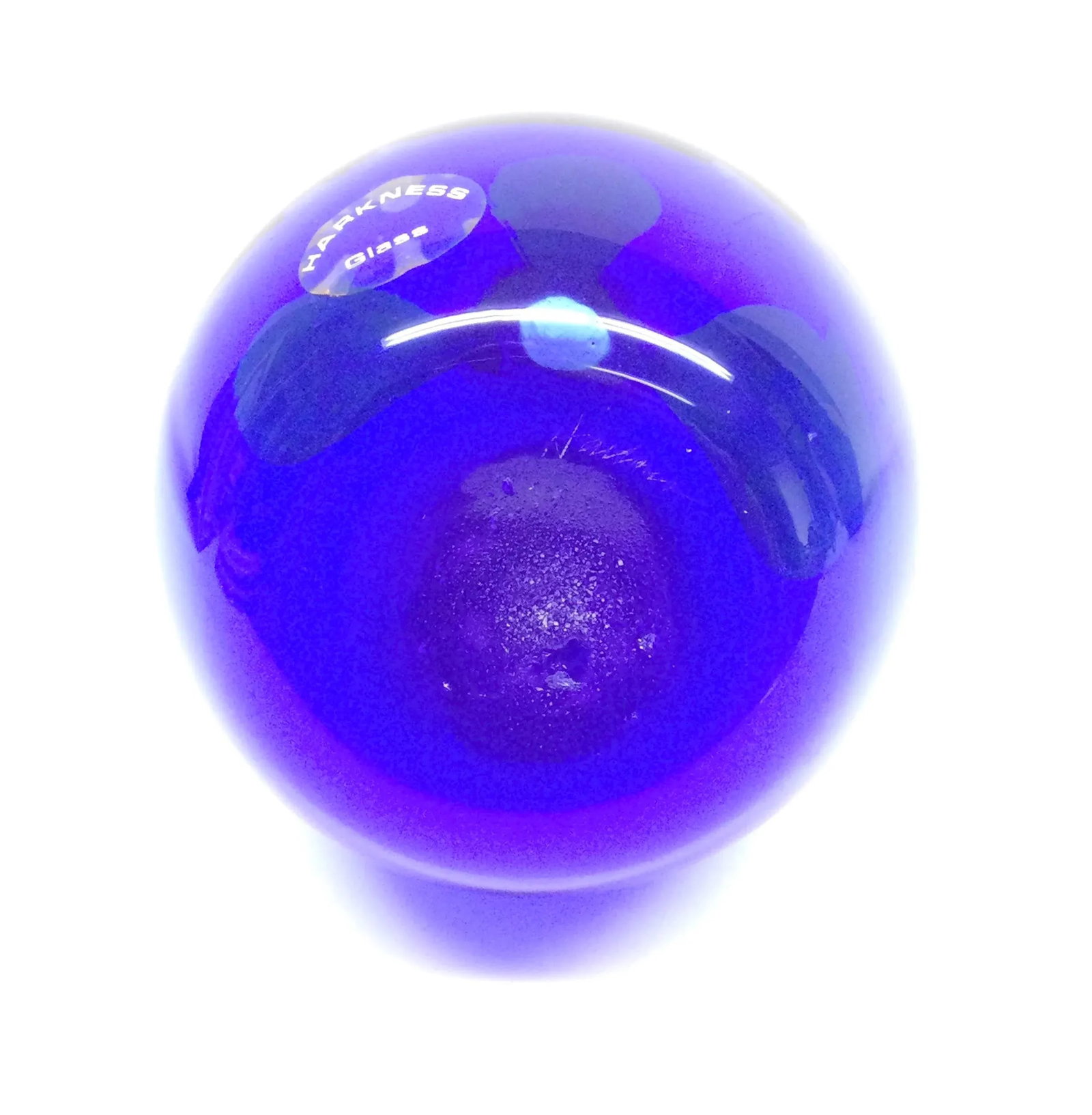 1970's Harkness Hand Blown Cobalt Blue Glass Vase - 7