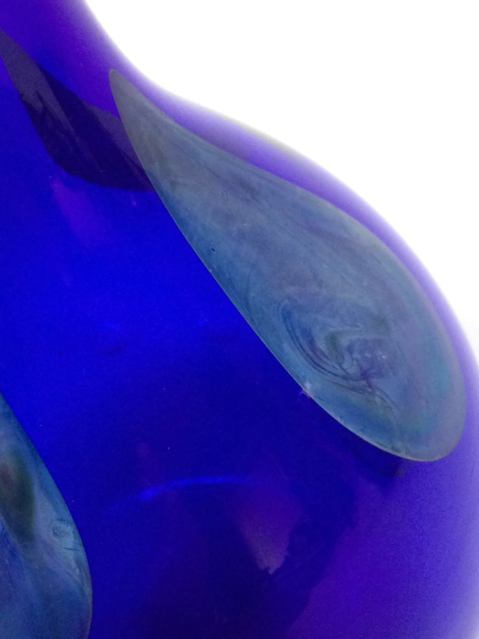 1970's Harkness Hand Blown Cobalt Blue Glass Vase - 9