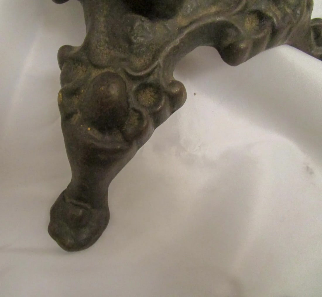 19th C Wooden Ceremonial Fraternal Masonic Crook and Spear on Metal Bases - 8
