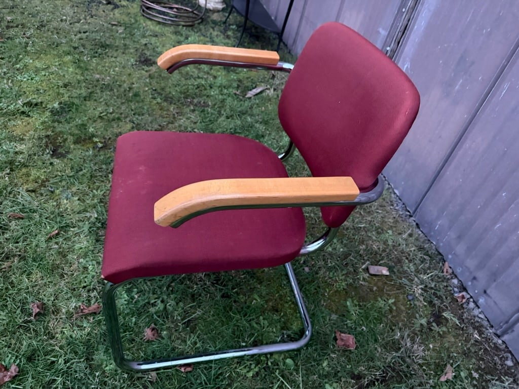 Vintage Cesca-Style Upholstered Armchair - 5