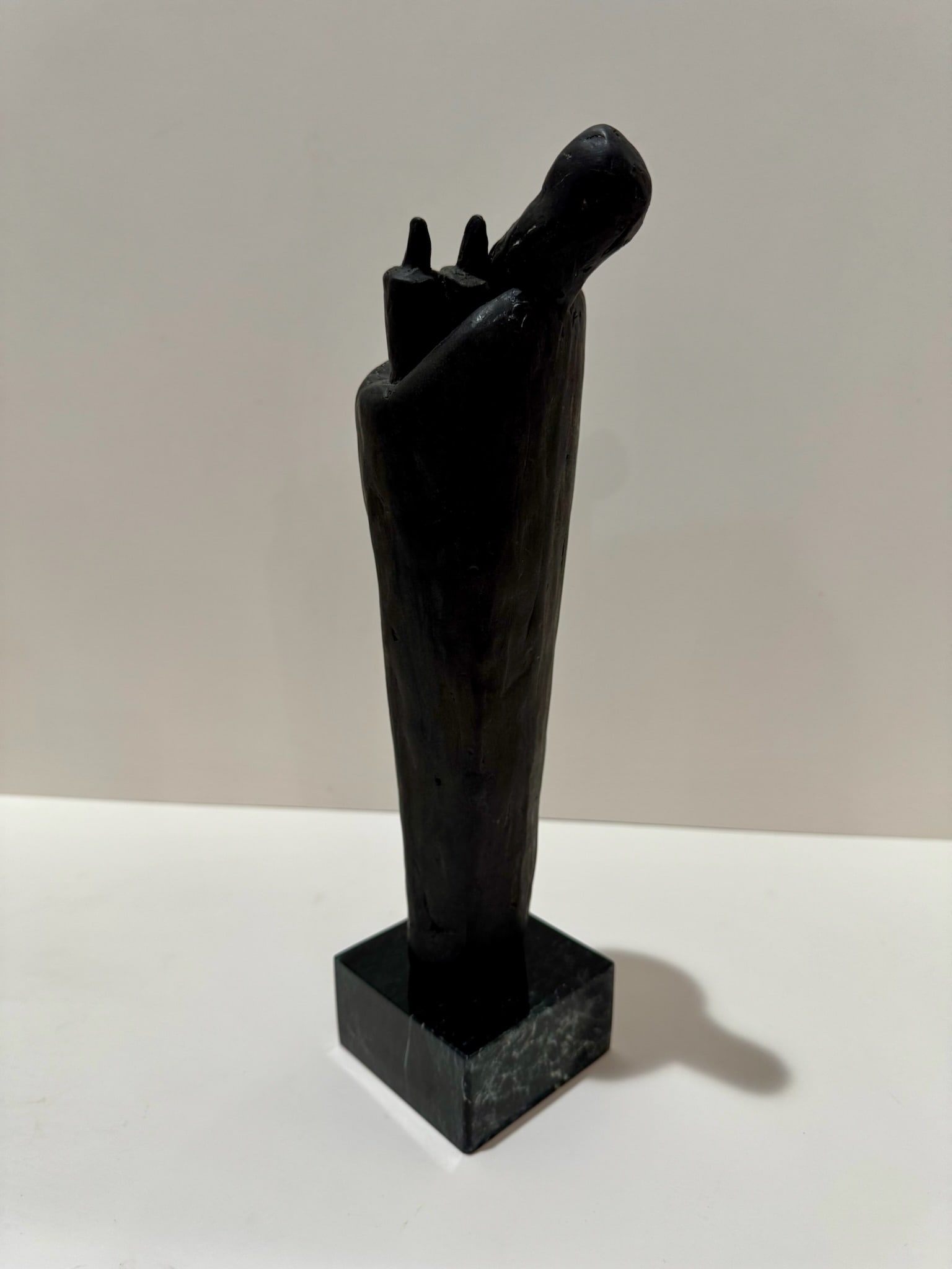 Mid 20th Century Larry Mohr Abstract Figurative Sculpture Bronze on Stone Base Signed - 4