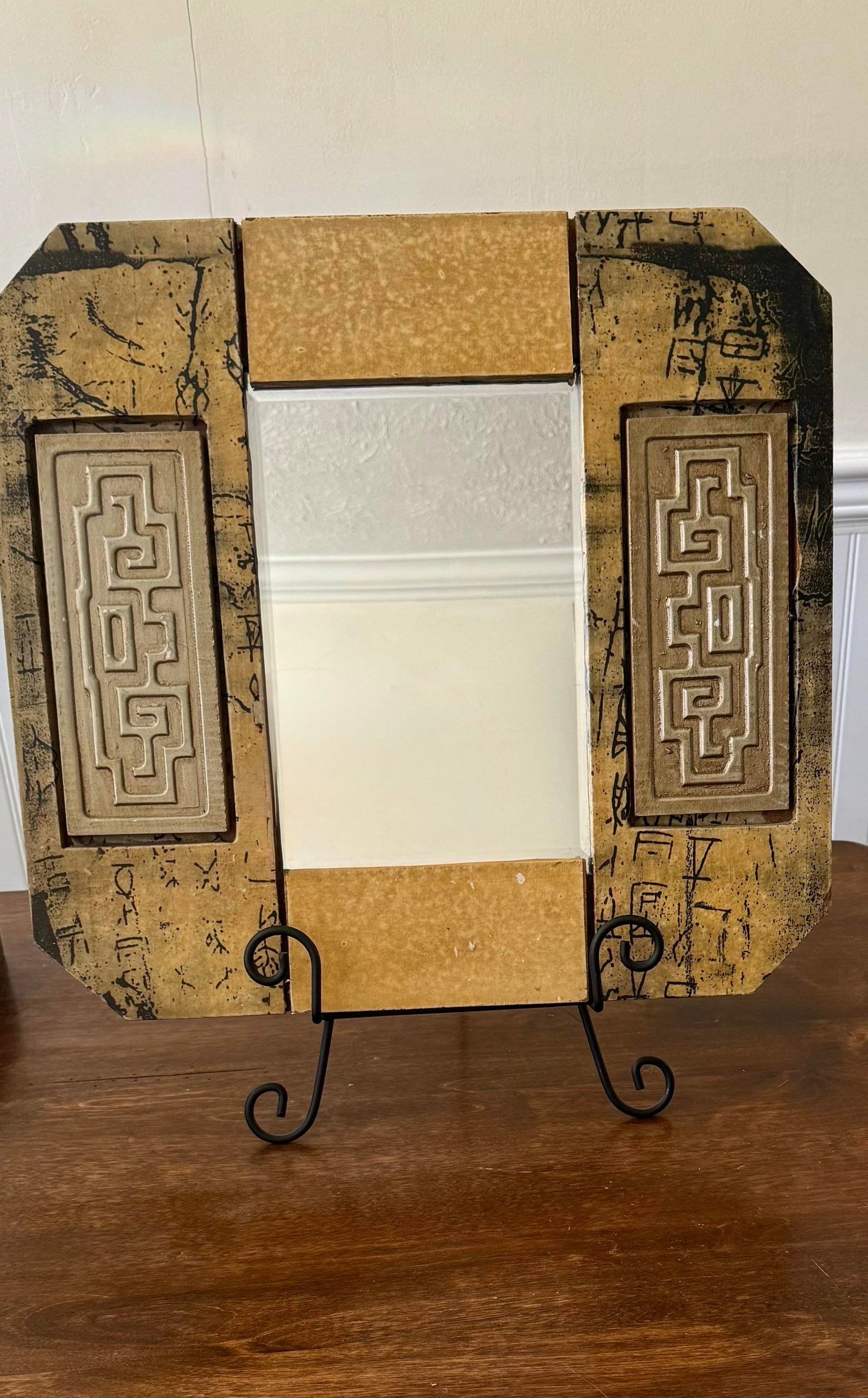 Hollywood Regency Mirror With Greek Key Motif - 6