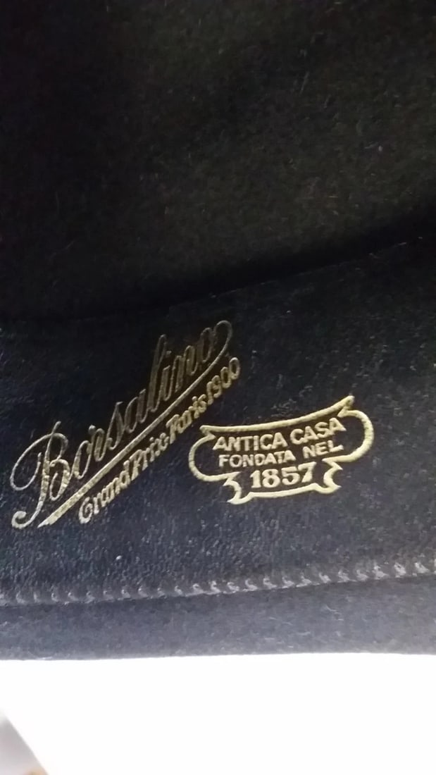 Rare Vintage Borsalino Fur Felt Hat Italy Small Size 4 Ladies or Youth Black Ardilla Feather Weight - 2