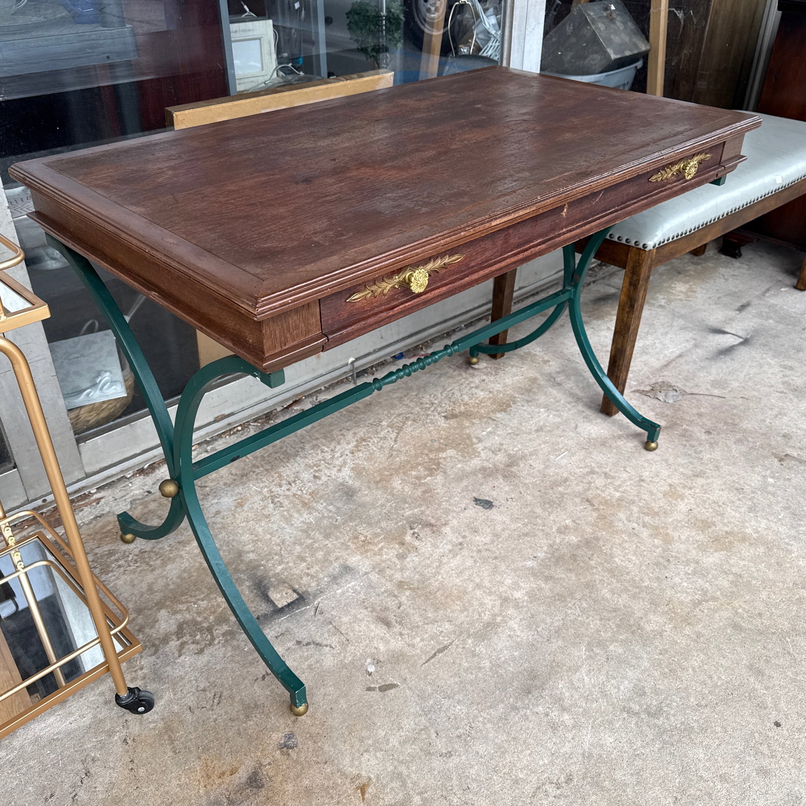 19th Century French Wood and Brass Sculptural Desk - 3