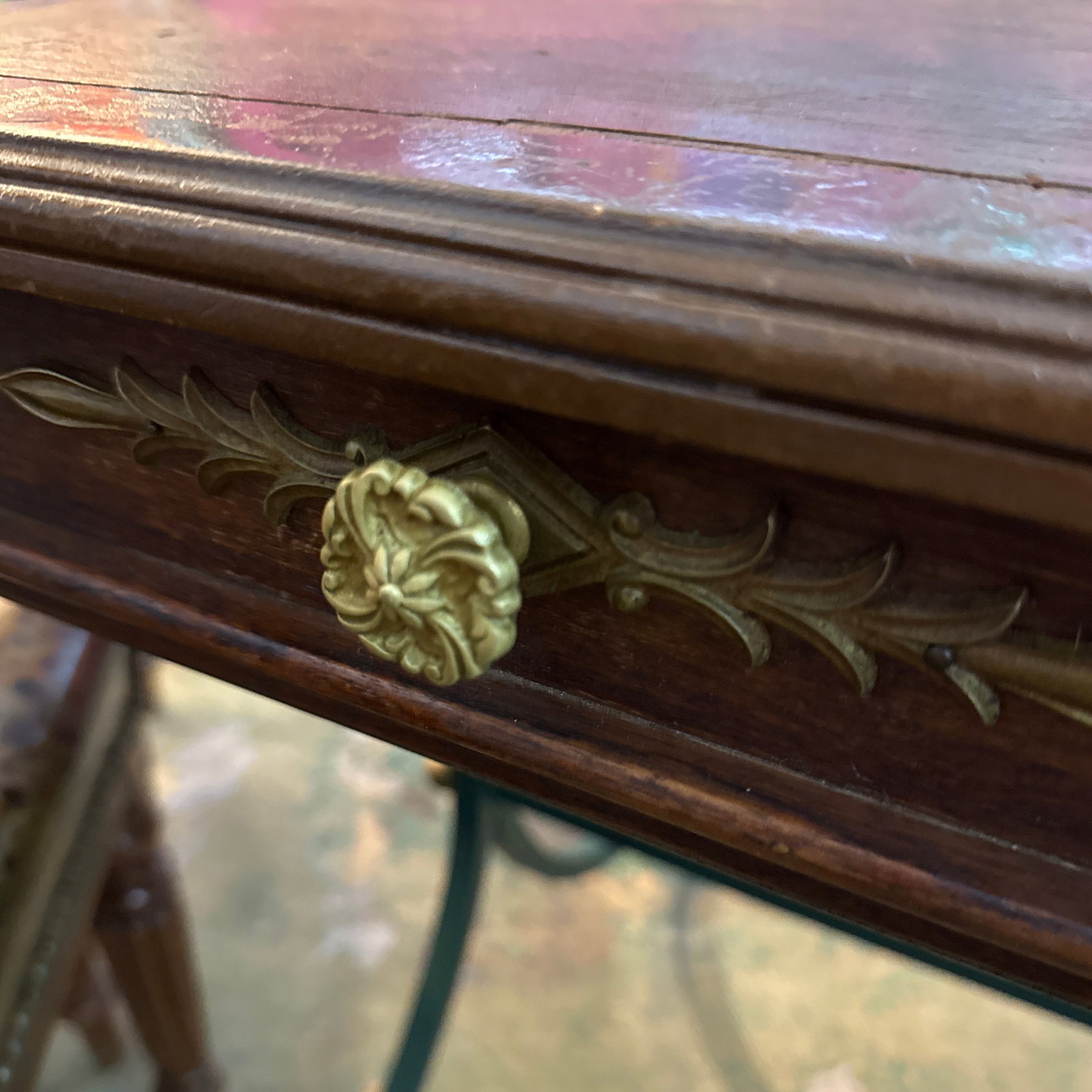 19th Century French Wood and Brass Sculptural Desk - 4