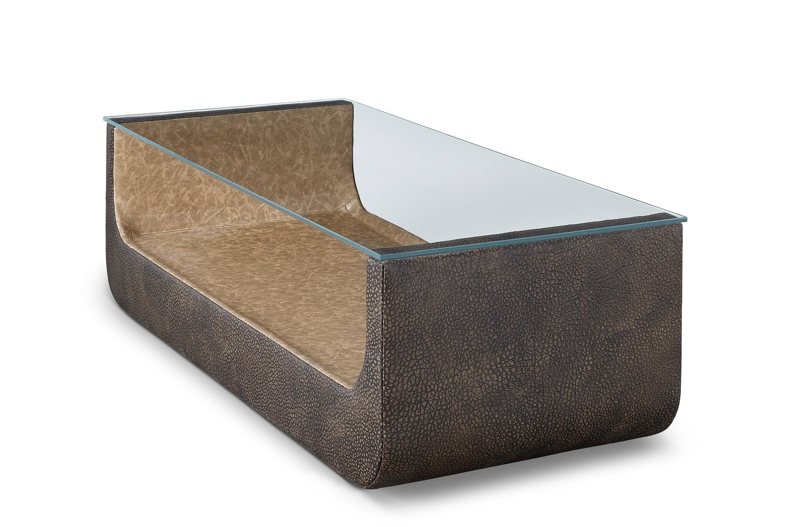 Lancaster Modern Upholstered Luge Coffee Table - 2