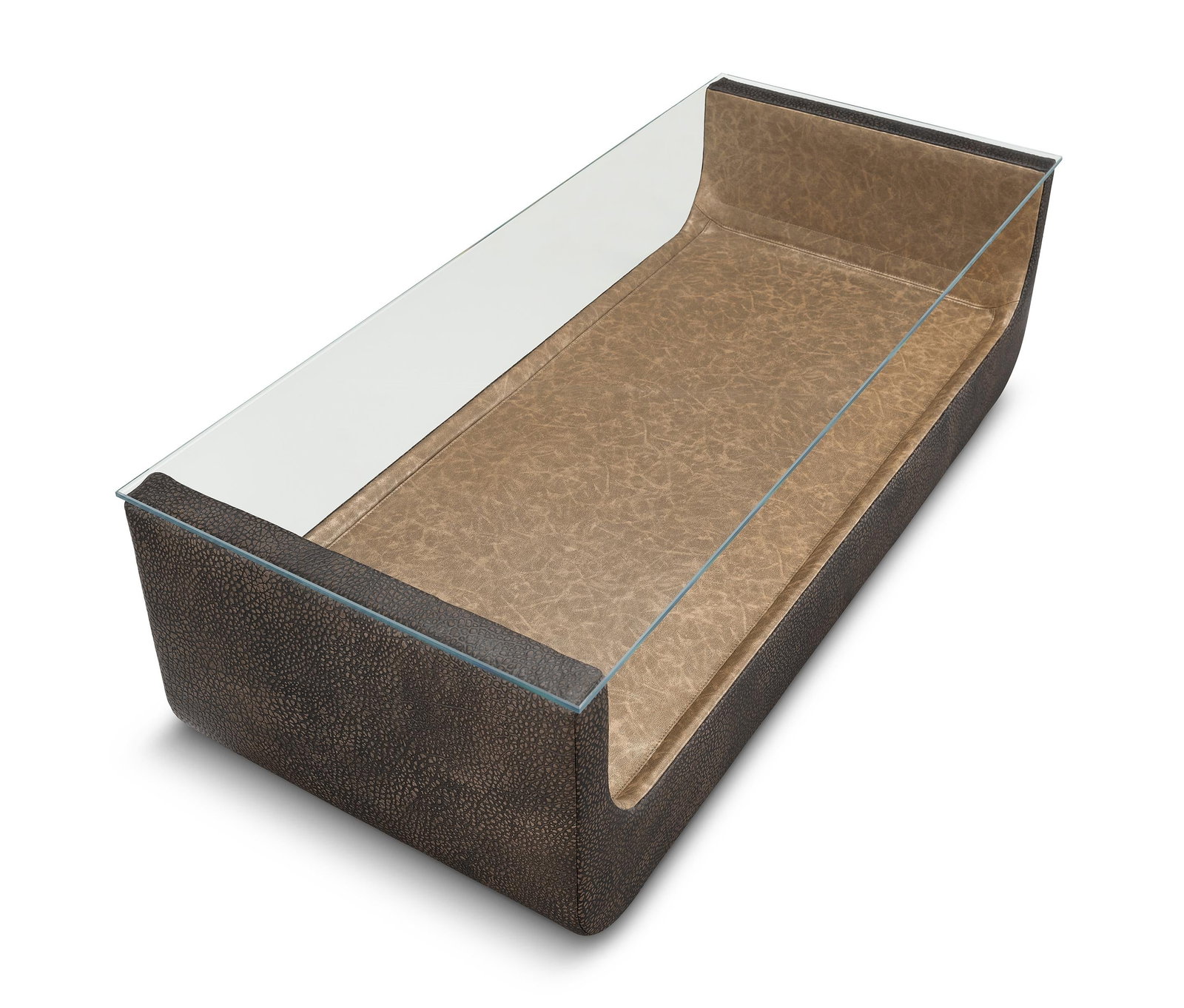 Lancaster Modern Upholstered Luge Coffee Table - 3