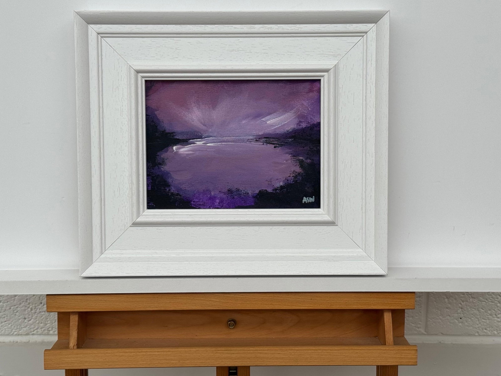Violet Reflections at Dusk - Miniature Art by Contemporary British Artist 2025 - 3