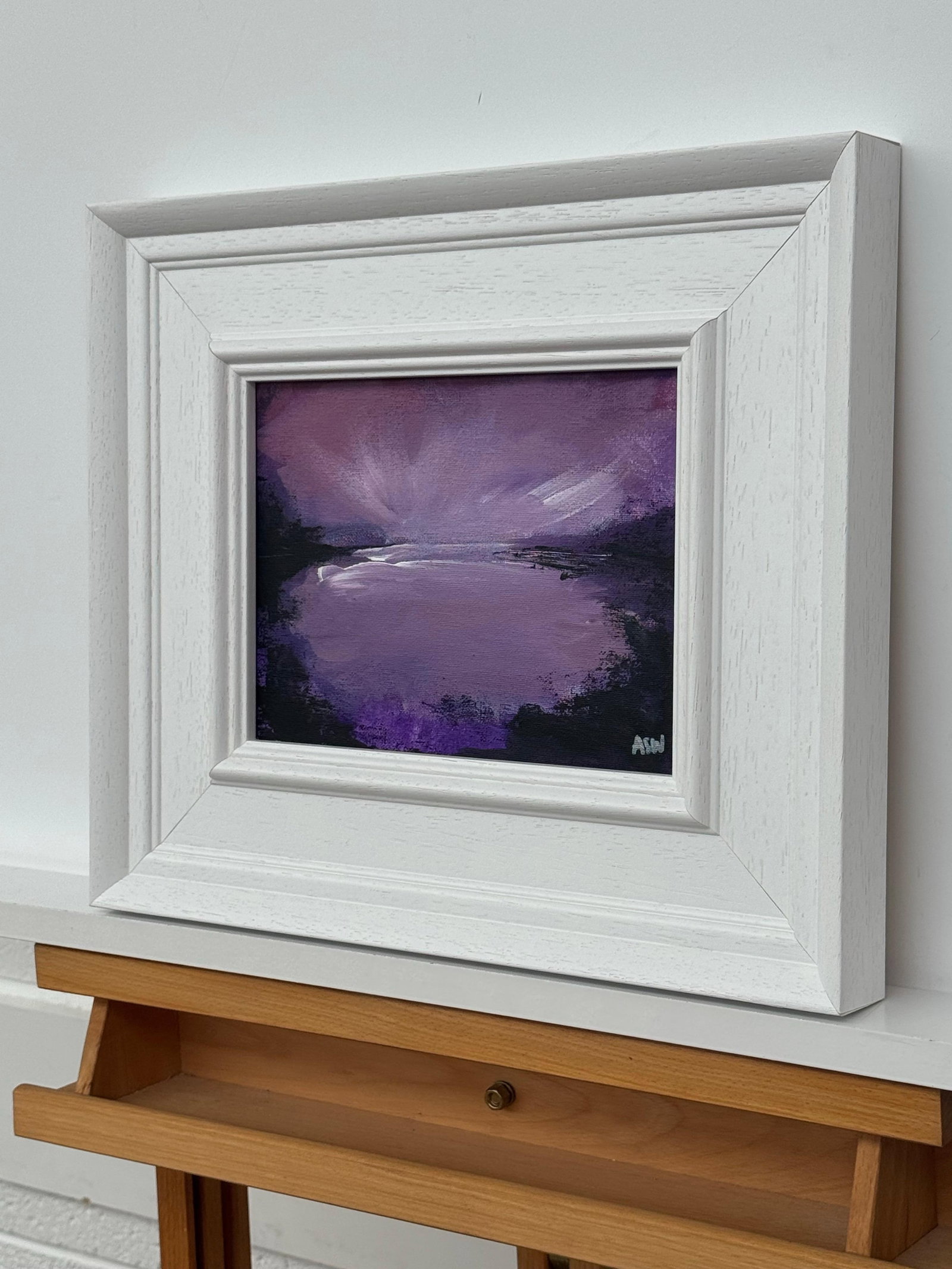 Violet Reflections at Dusk - Miniature Art by Contemporary British Artist 2025 - 7