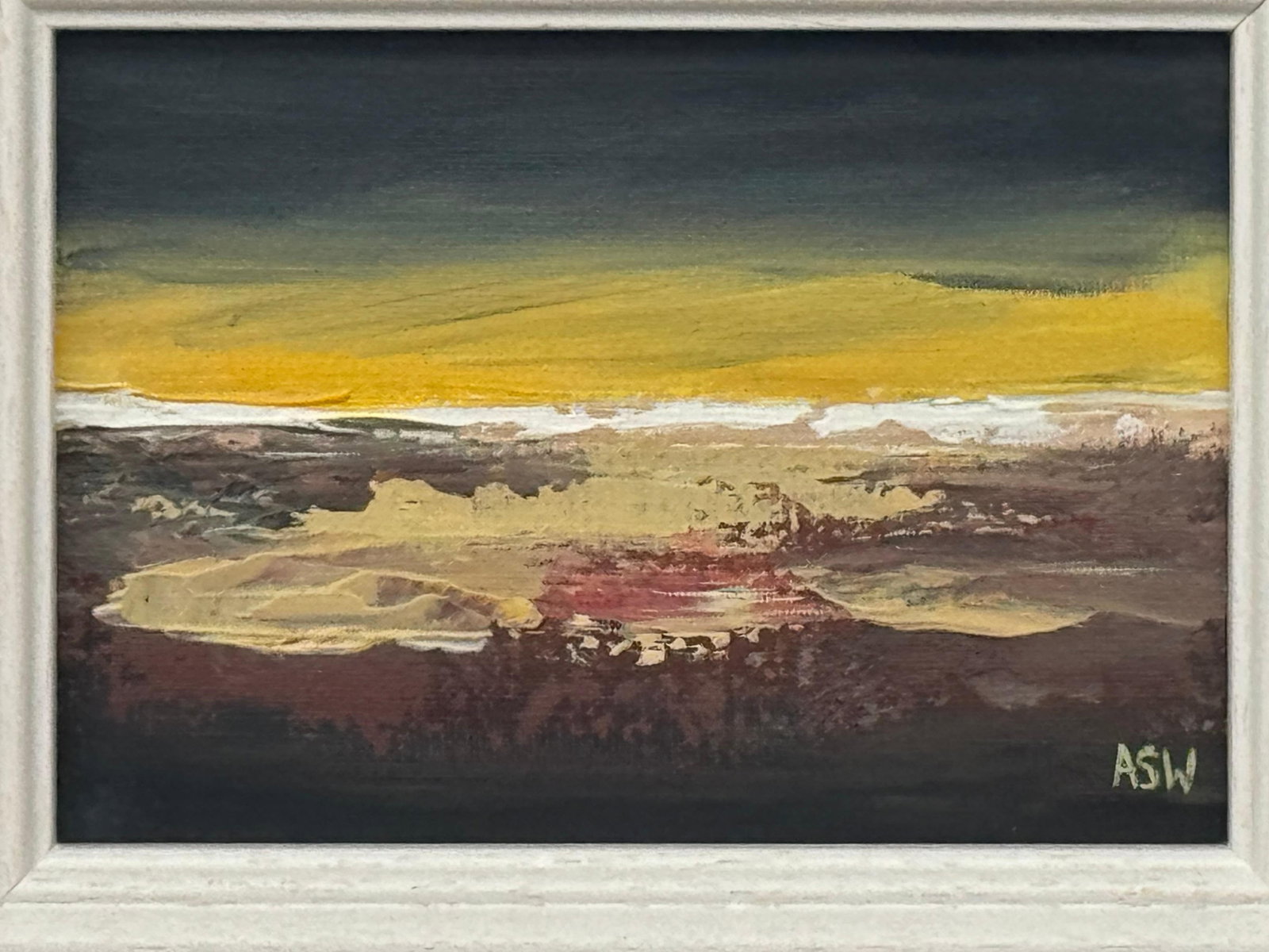 Midnight Ember - Miniature Abstract Landscape Art Study by Contemporary Artist 2025 - 16