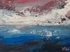 Crimson Horizon - Miniature Abstract Landscape Seascape by Contemporary Artist 2025 - 2