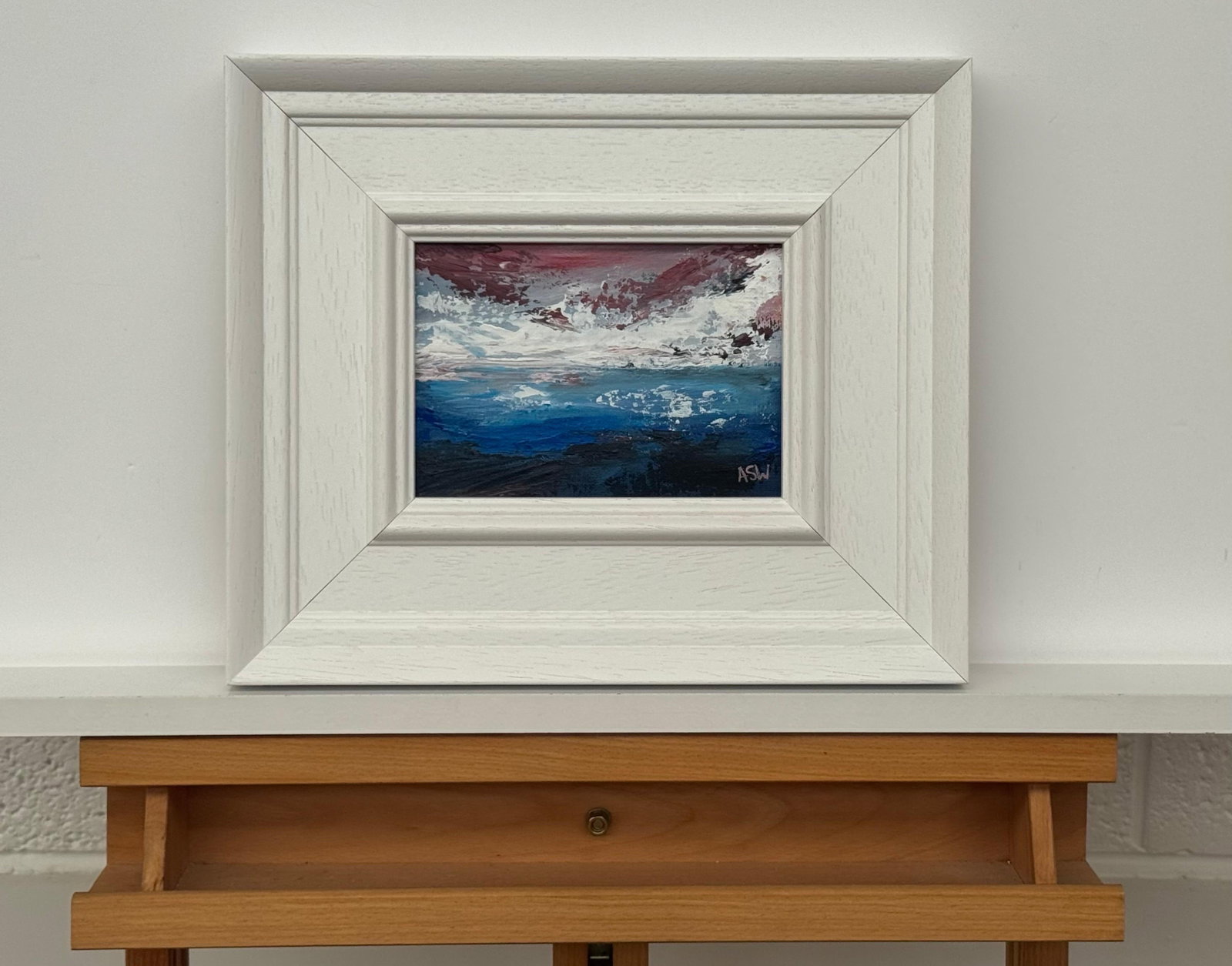 Crimson Horizon - Miniature Abstract Landscape Seascape by Contemporary Artist 2025 - 3