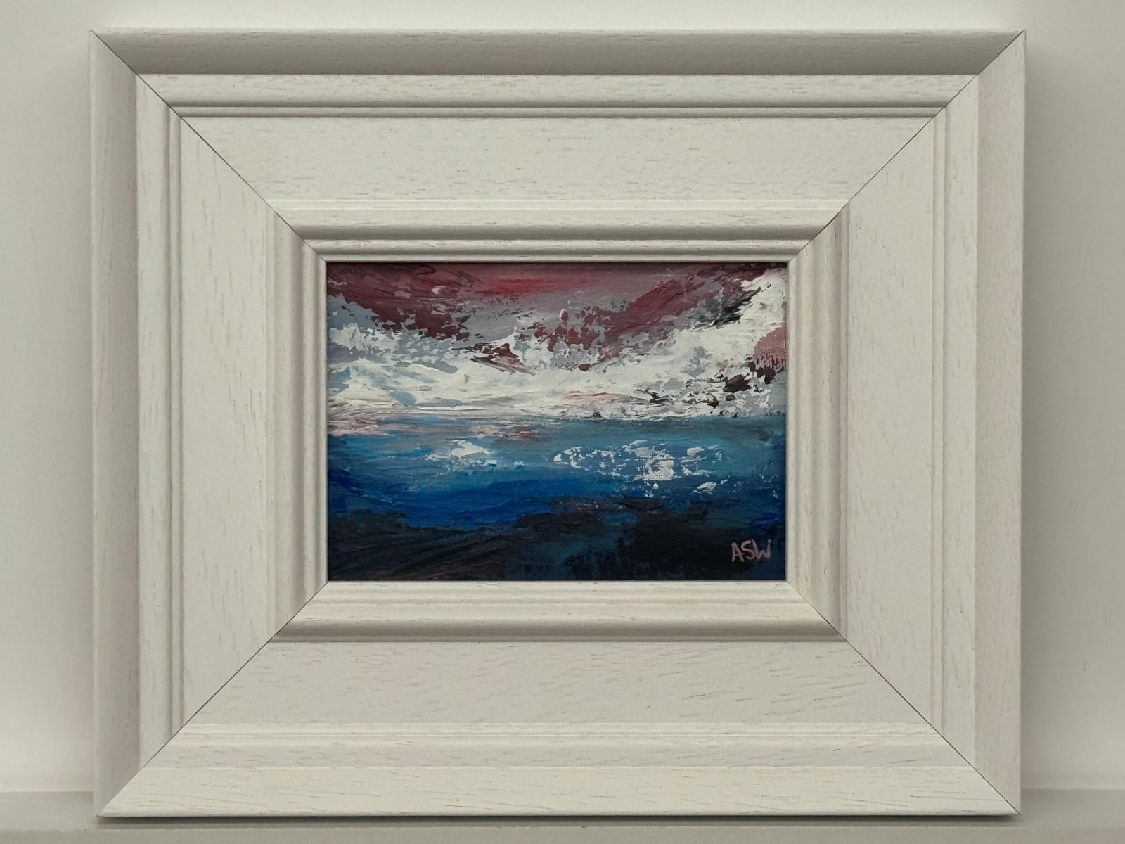Crimson Horizon - Miniature Abstract Landscape Seascape by Contemporary Artist 2025 - 4