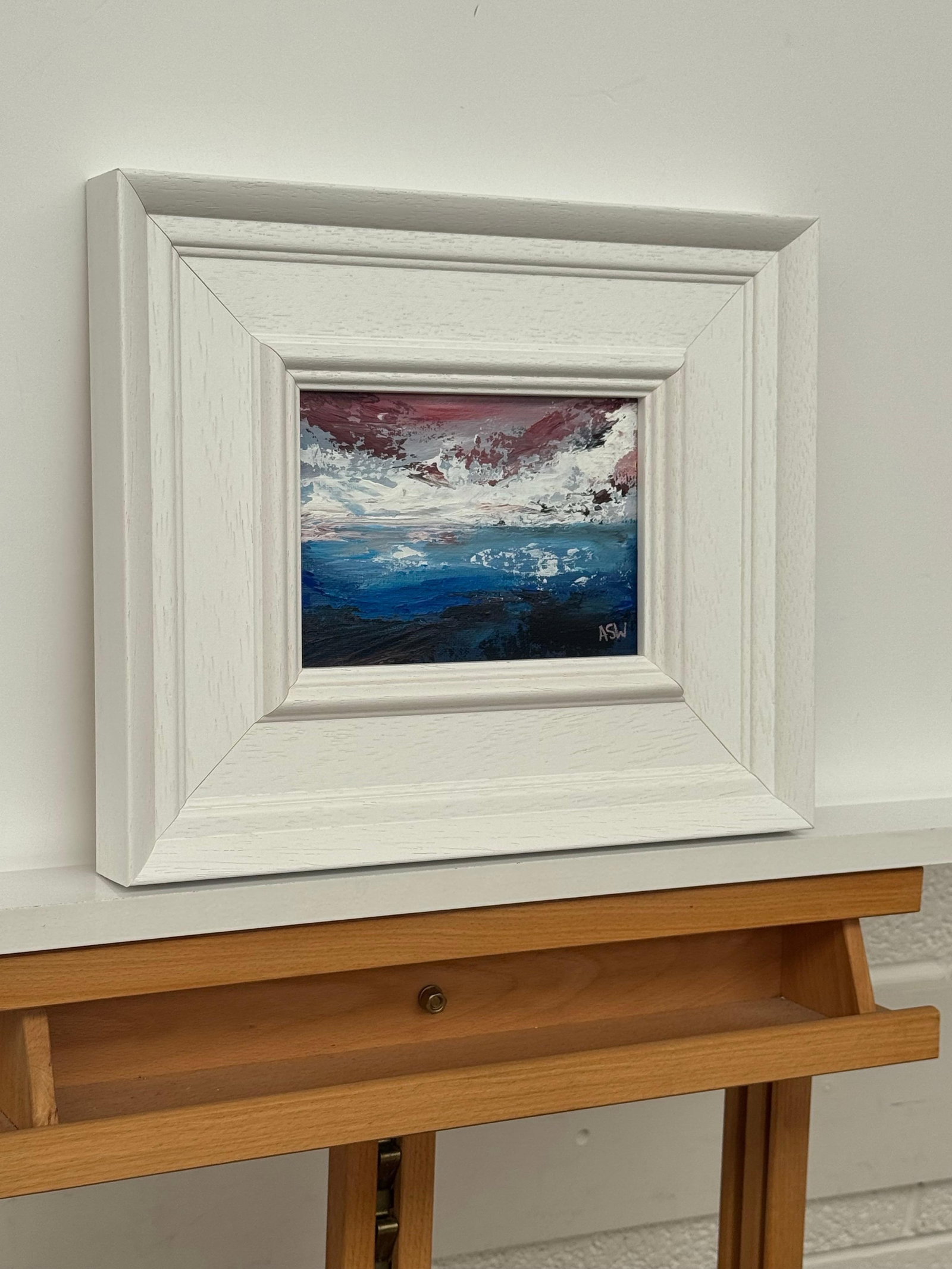 Crimson Horizon - Miniature Abstract Landscape Seascape by Contemporary Artist 2025 - 7