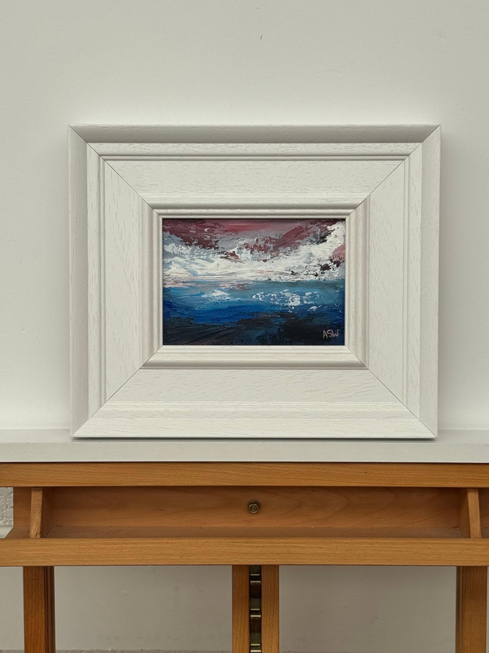 Crimson Horizon - Miniature Abstract Landscape Seascape by Contemporary Artist 2025 - 8