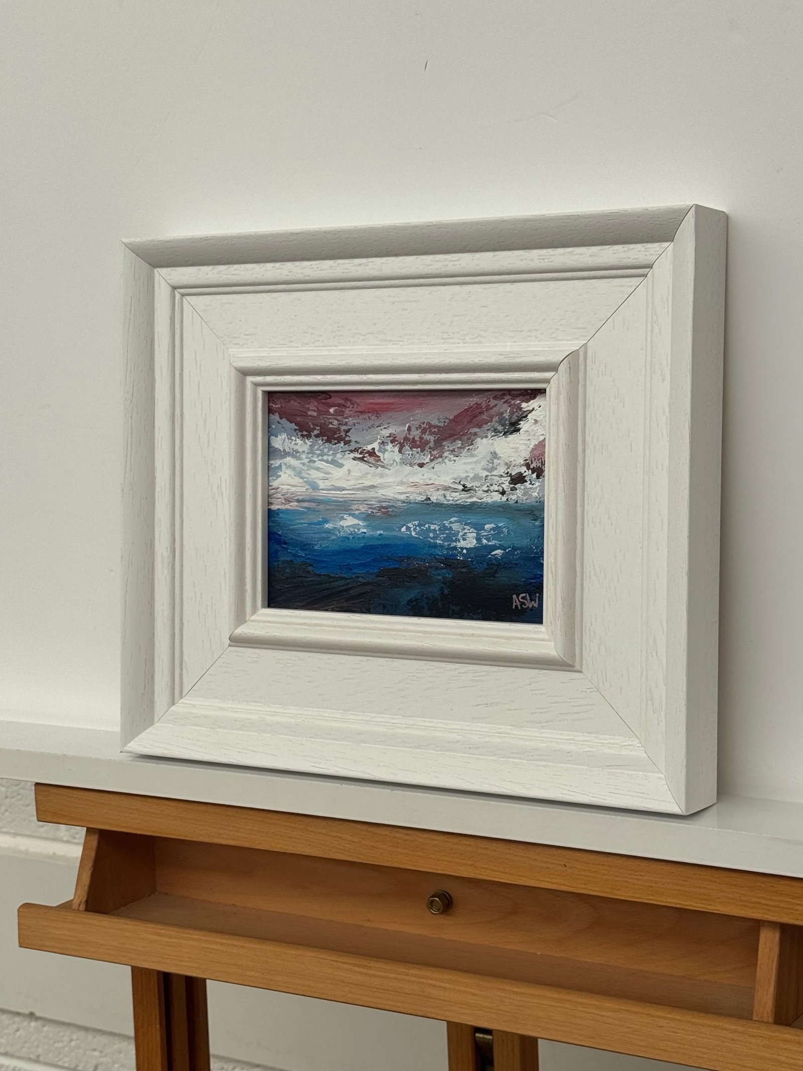 Crimson Horizon - Miniature Abstract Landscape Seascape by Contemporary Artist 2025 - 9