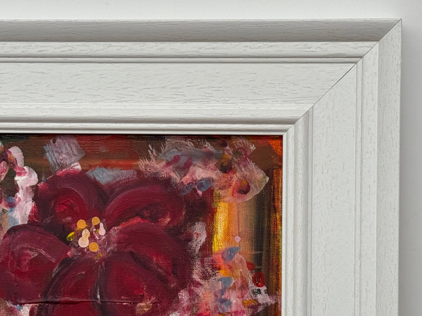 Ameryllis Study 1 - Miniature Abstract Floral Canvas Art by Contemporary Artist 2005 - 10
