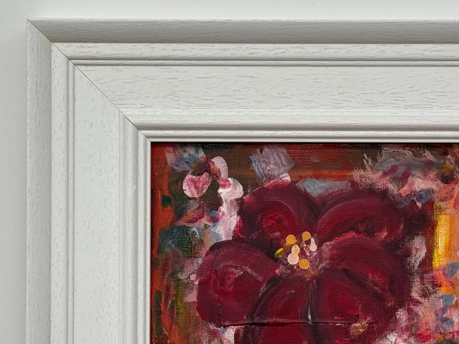 Ameryllis Study 1 - Miniature Abstract Floral Canvas Art by Contemporary Artist 2005 - 11