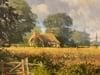 John Miller Thatched Cottages with Wild Flowers & Village Church in the English Countryside 1985 Cir - 2