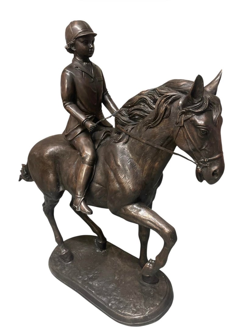 Antique-Style Bronze Equestrian Sculpture of a Young Rider - 2