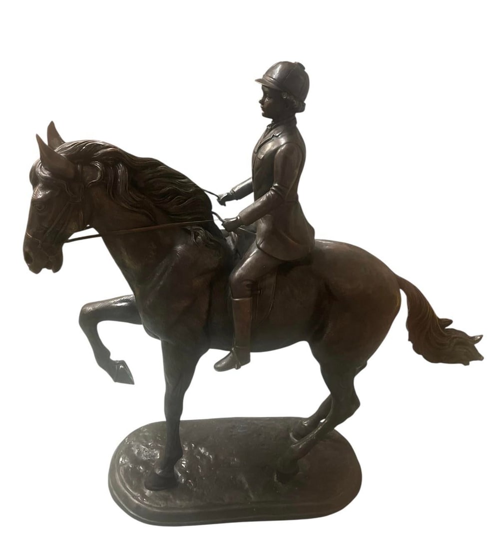 Antique-Style Bronze Equestrian Sculpture of a Young Rider - 3