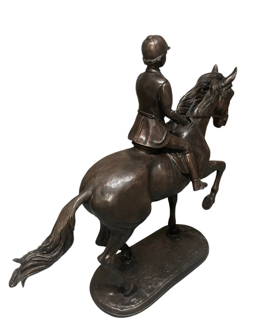 Antique-Style Bronze Equestrian Sculpture of a Young Rider - 5