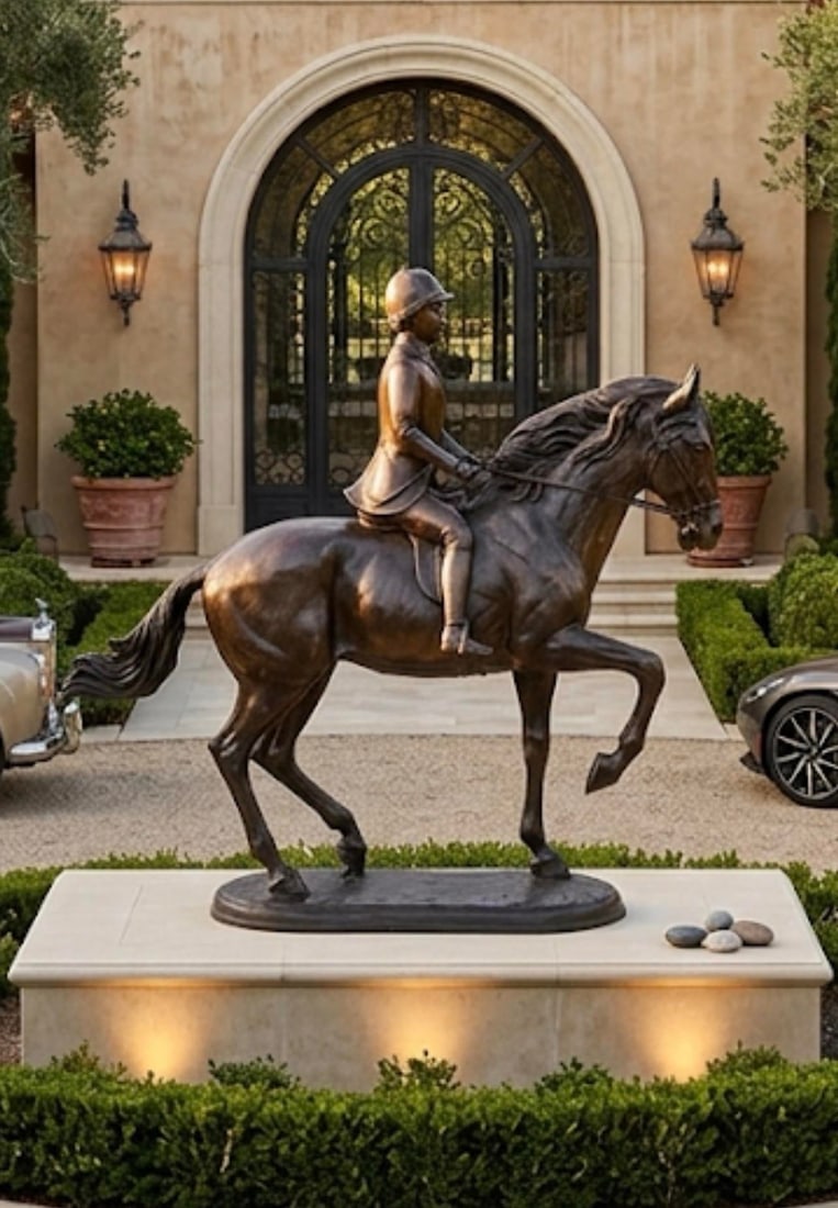 Antique-Style Bronze Equestrian Sculpture of a Young Rider - 9