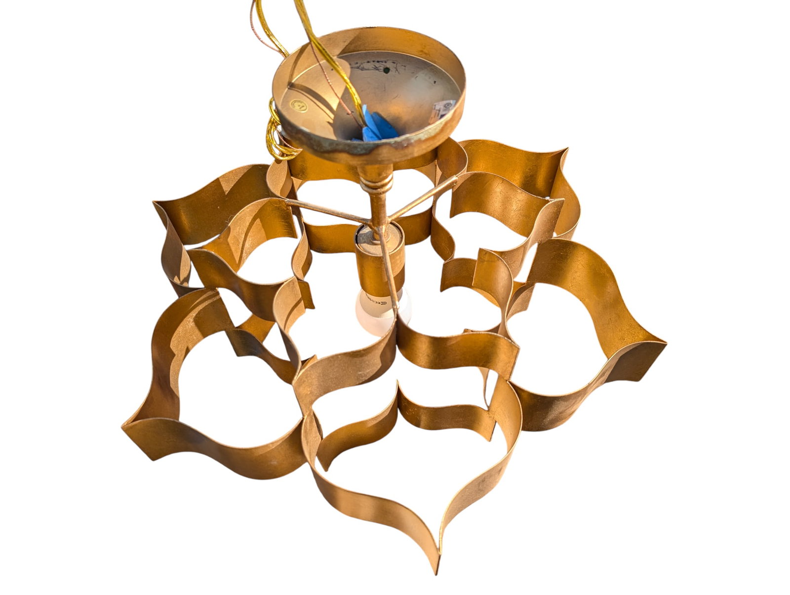 Grand Lotus 1 Light 20.25 Inch Antique Gold Leaf Chandelier Ceiling Light by Currey & Company - 2